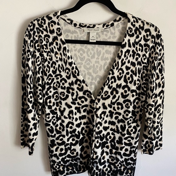 White House Black Market Leopard Print Cardigan Sweater - Picture 1 of 6